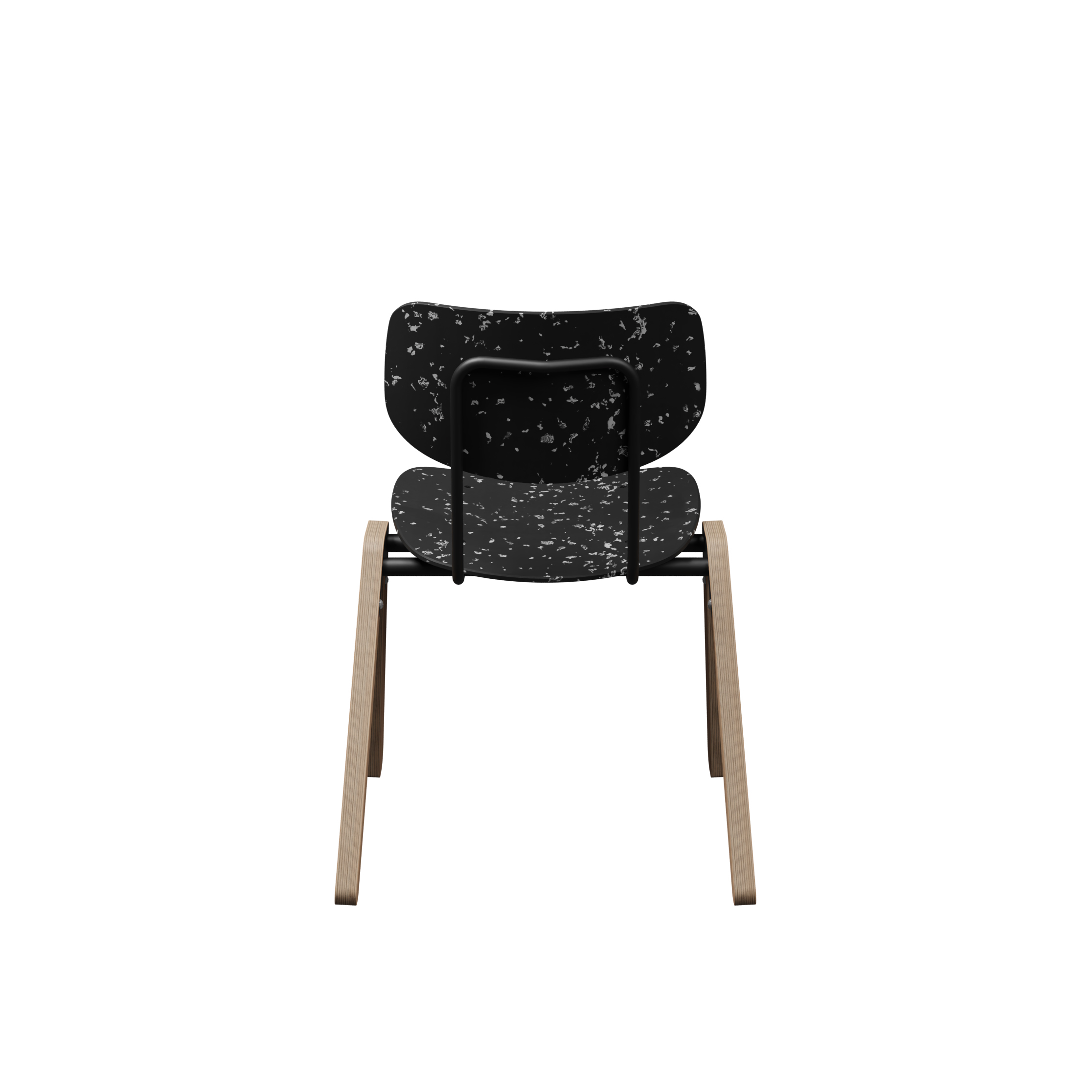 Chaise Mistinguette - plastique PEHD 100% recyclé - piètement bois - empilable