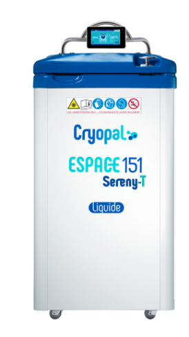 Cryoconservateur gaz Espace 151 + SB, SERENY-T BOX Indicateur niveau/T°, remplissage auto, kit de dégazage