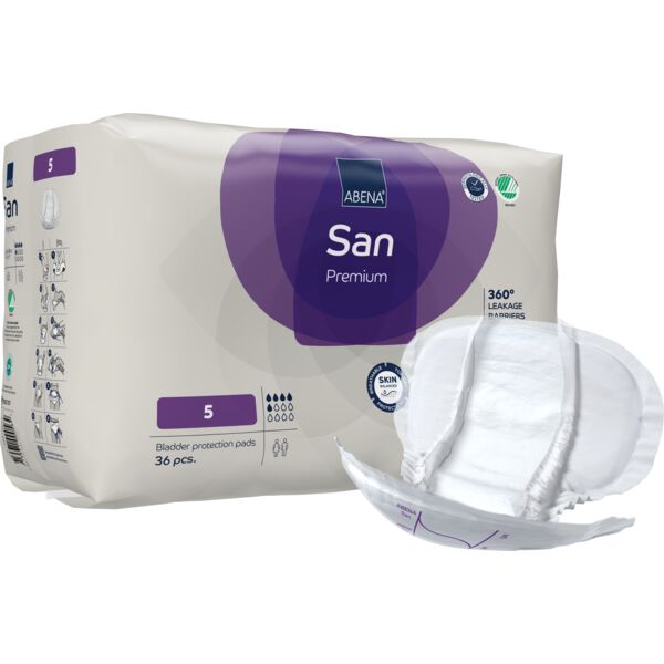 Protection anatomique Abena San 5 premium 28 x 54 cm - 1 palette de 2592 unités