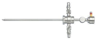 Chemise pour optique 2,7 mm 28719BA Diam 4 mm, longueur utile 12,5 cm, 2 robinets rotatifs