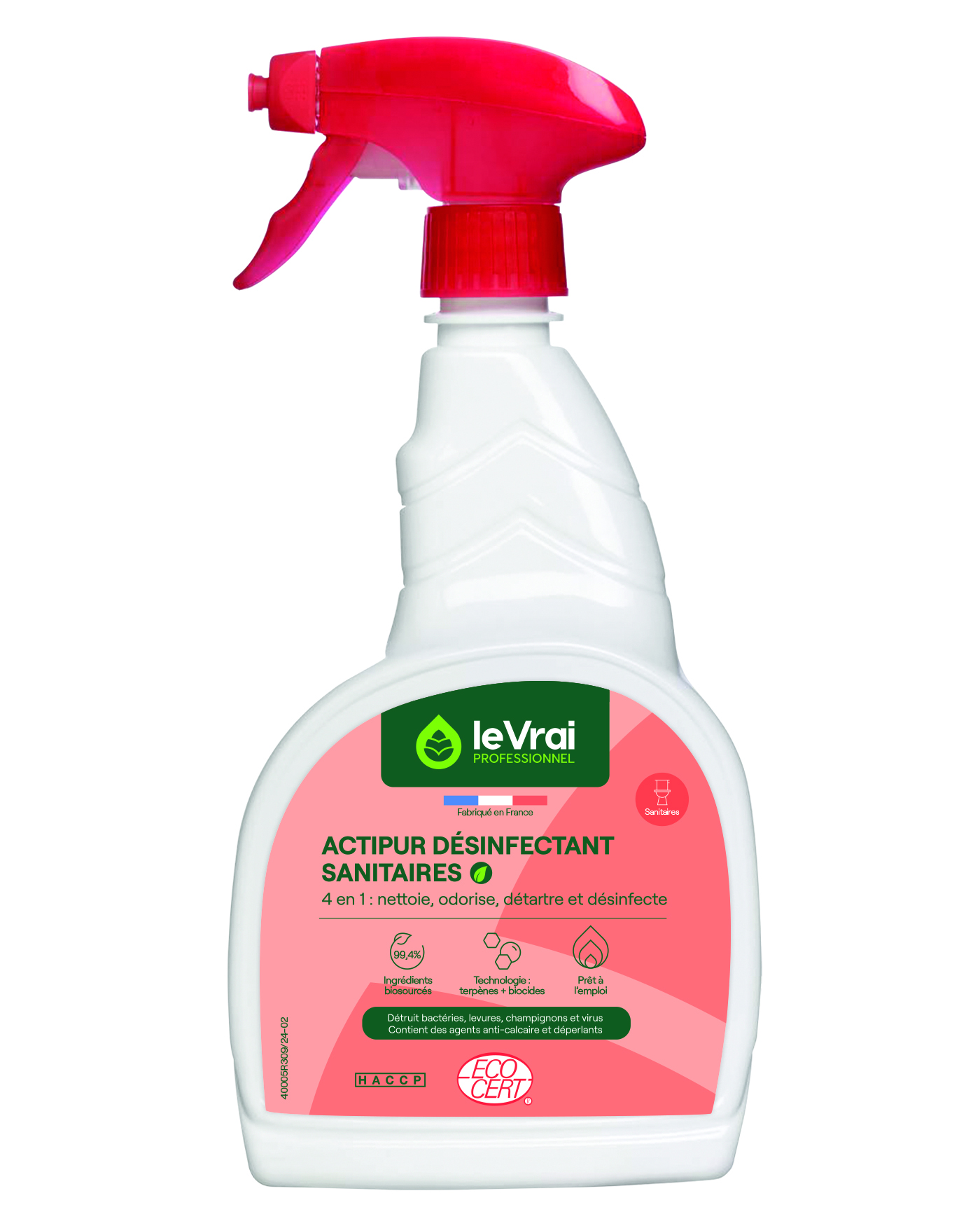 Détartrant désinfectant sanitaires Acti Pur PAE - Enzypin - carton de 6 x 750 ml