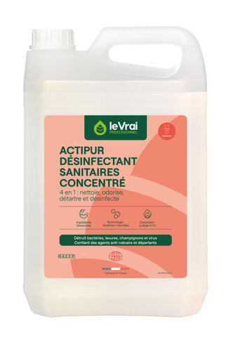 Détartrant désinfectant sanitaires concentré Acti Pur PAE - Enzypin - carton de 4 x 5 l