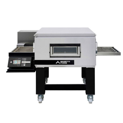 Four à à convoyeur à gaz pour pizza - sur support mobile - 1 chambre - tapis largeur 500 mm