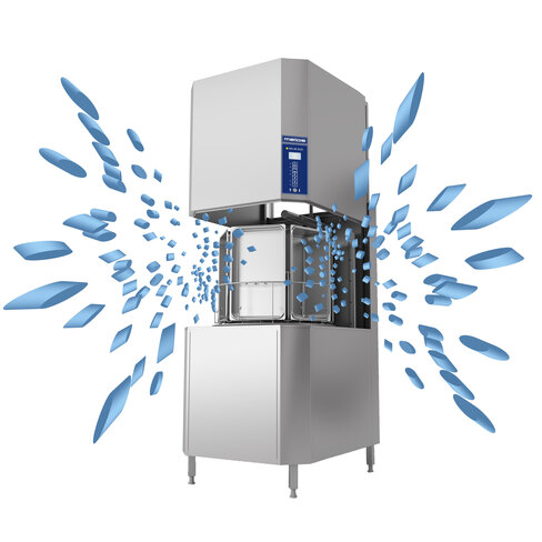 Lave-batterie à granules mixte Metos WD90 duo - à capot - eau froide