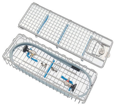 Panier de sté inox pour optique L utile? 20 cm /large autoclav.