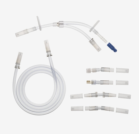 Connecteur Y avec ligne d'extension et adaptateurs - carton de 8 unités