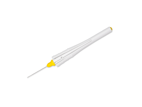 Micro pince WIDE GRIPPING (prise large) 27 gauge - à usage unique - lot de 5 - livrée stérile - code couleur : bleu