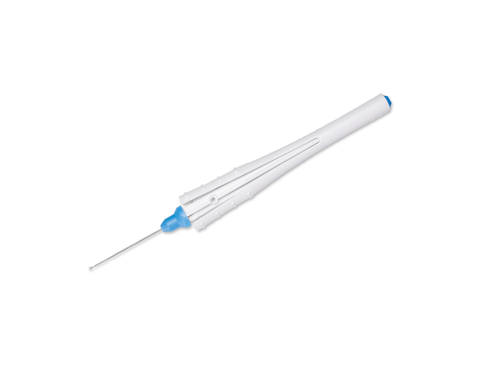 Micro ciseaux verticaux 25 gauge / Ø 0,5 mm - lot de 5 - à usage unique - livré stérile - code couleur : bleu