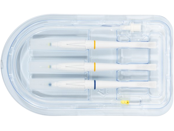 Trocart hybride EVA AVETA 25 / 27 gauge - lot de 6 - à usage unique - livré stérile - code couleur : bleu