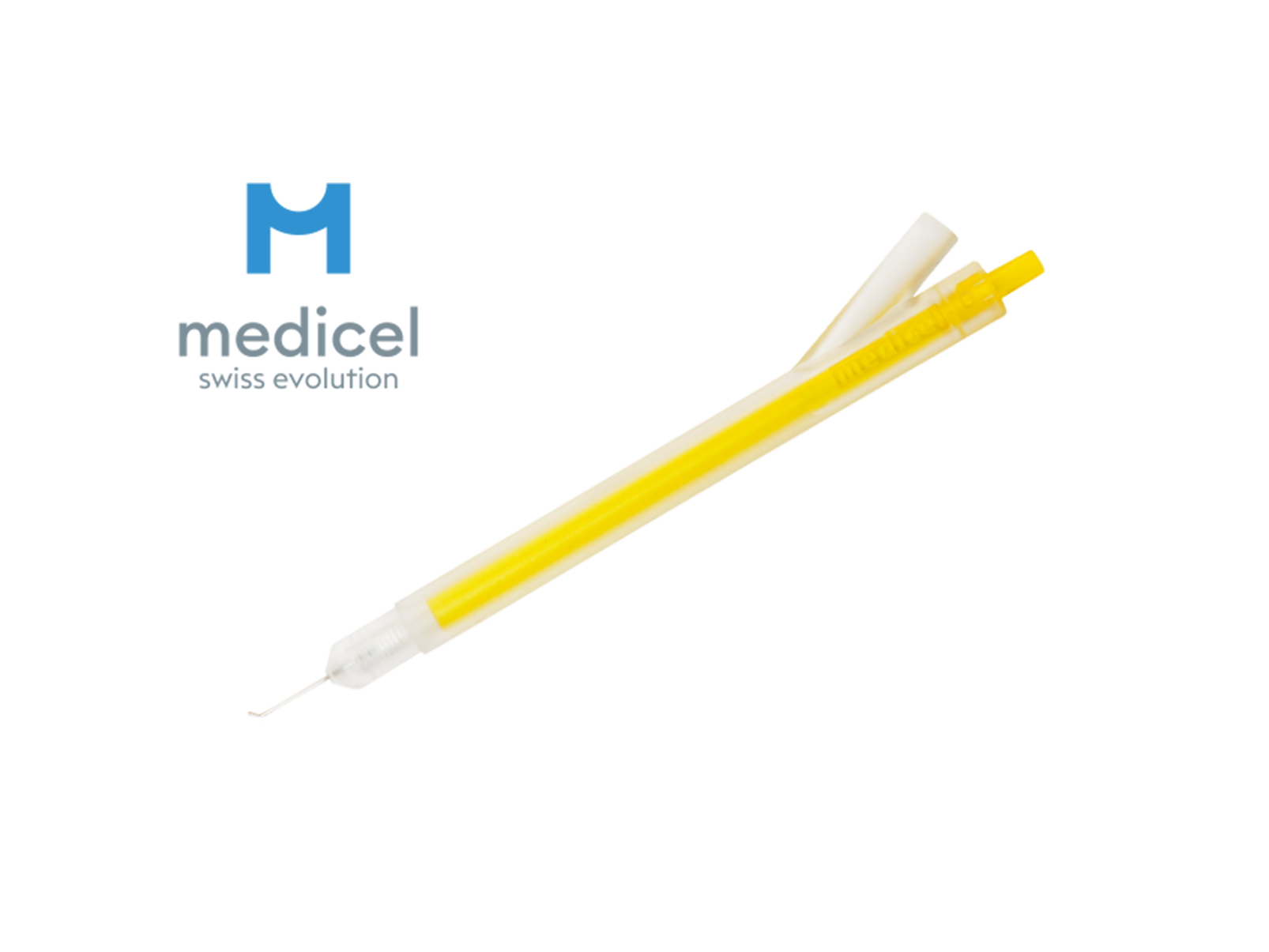 Pièce à main irrigation/aspiration usage unique - 1 asp coudé à 45° - 20G - orifice de 0 -35 mm avec asp poli.