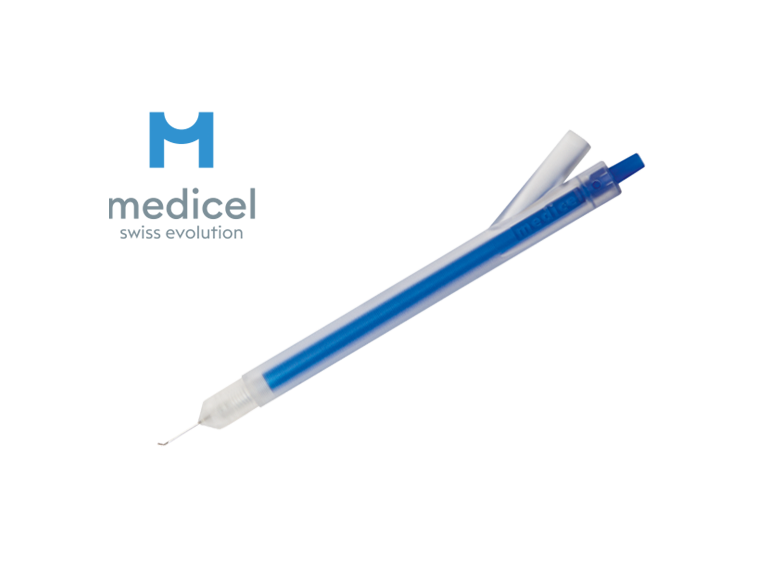 Pièce à main irrigation/aspiration usage unique - 1 asp coudé à 45° - 23G - orifice de 0 -30 mm avec asp poli.