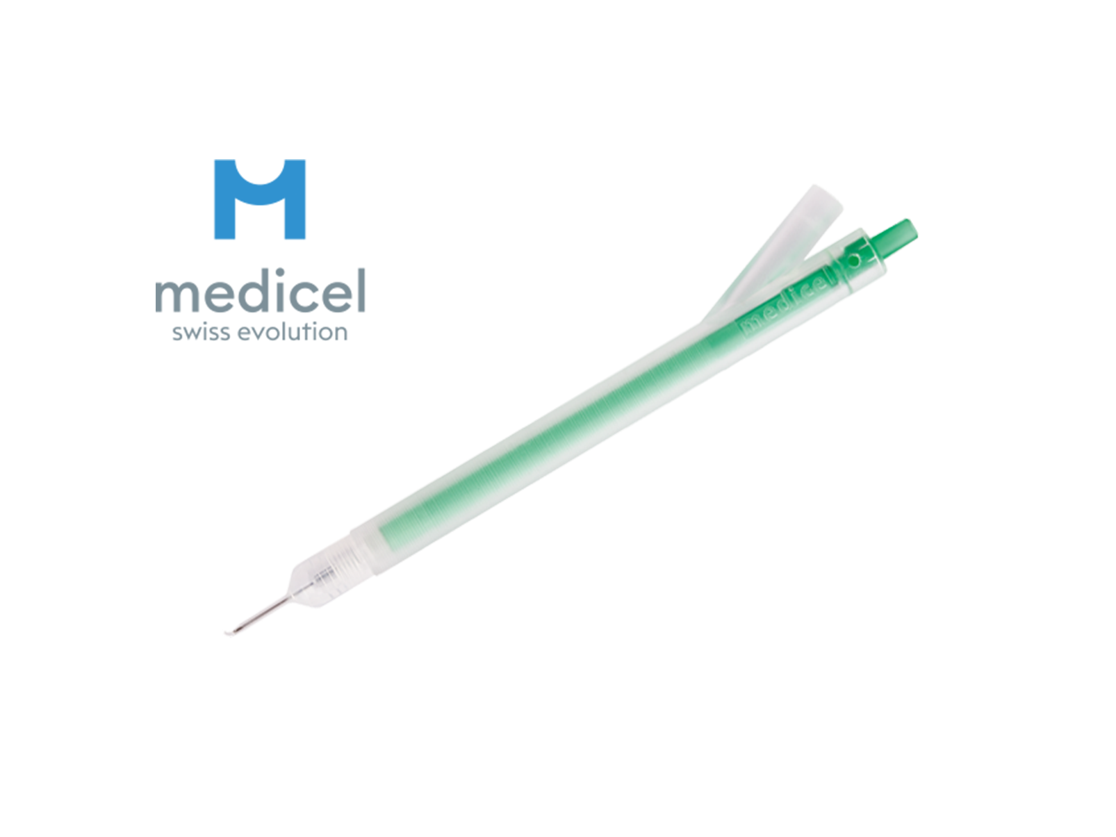 Pièce à main irrigation/aspiration usage unique - 1 asp coudé à 45° - 21G - orifice de 0 -40 mm avec SOFT-TIP -