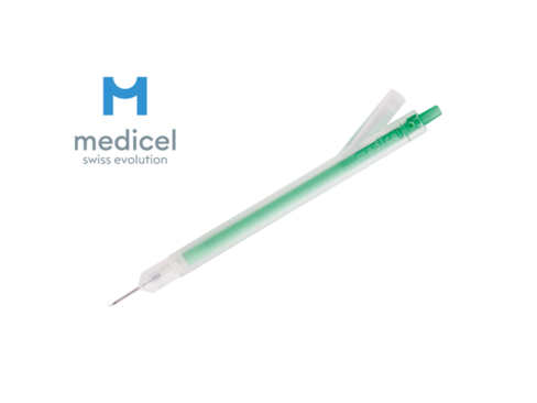 Pièce à main irrigation/aspiration usage unique - 1 asp coudé à 45° - 21G - orifice de 0 -40 mm avec SOFT-TIP -