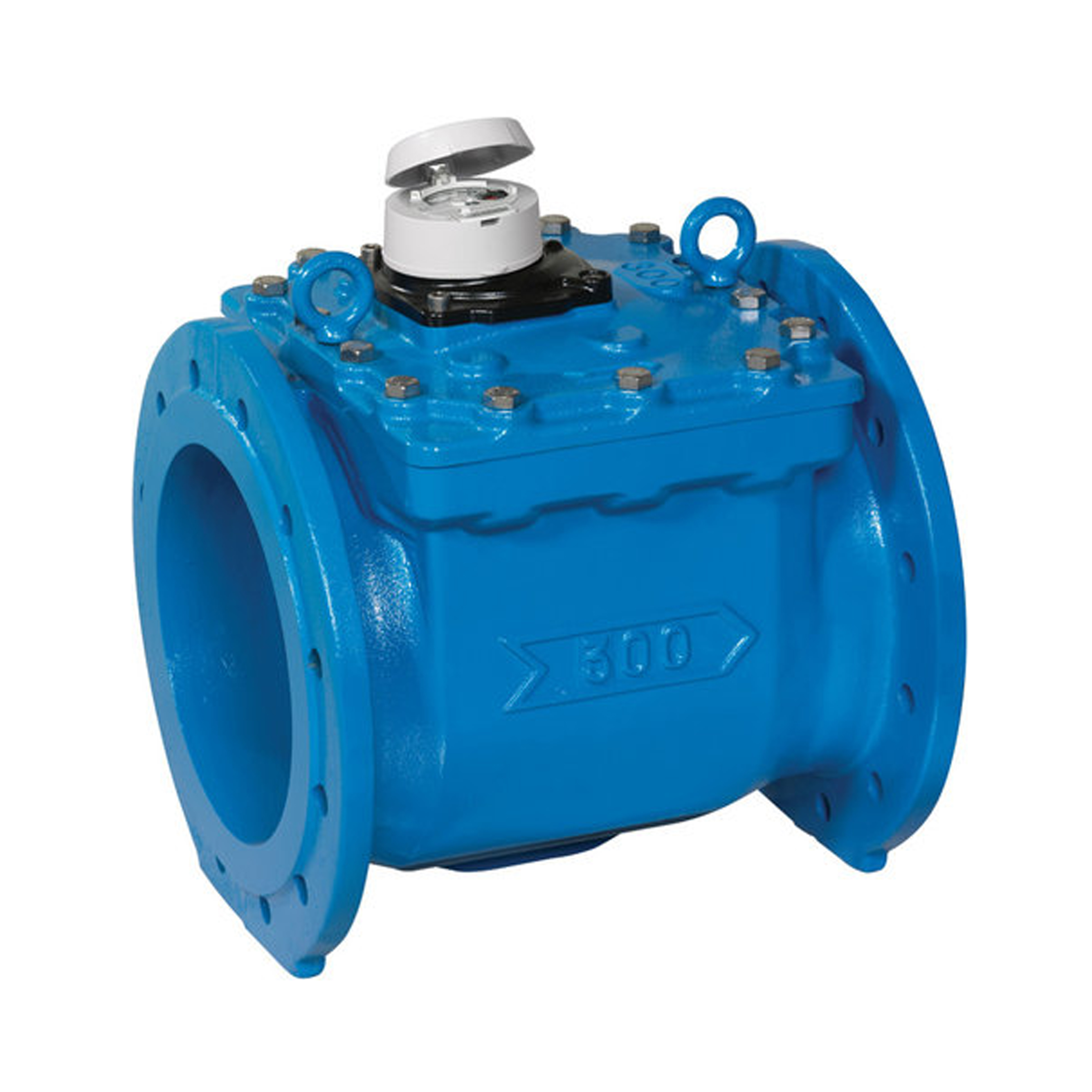 Compteur d'eau à hélice axiale Woltex 300 PN16 - DN300 - 500 mm - R40 - corps fonte cadran verre