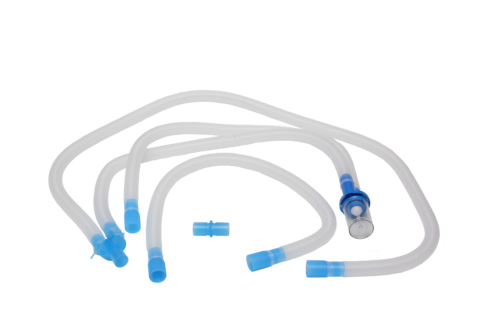 Circuit patient, Adulte, UU, 1.5M, piège à eau, 22M-22M pièce en Y incluse avec raccord coudé et port Luer