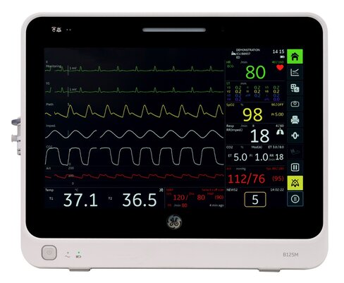 Moniteur B125M avec rack et SpO2 GE, écran 12 ' tactile, batterie basique