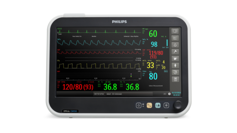 Moniteur Efficia 15 pouces CM150 ECG Resp PNI SPO2 T° Cable ECG 3 brins - Tube et Brassard Ad.