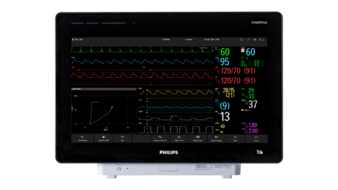 Moniteur IntelliVue MX750 [19 pouces 6 traces Anesthesie Rack Externe]