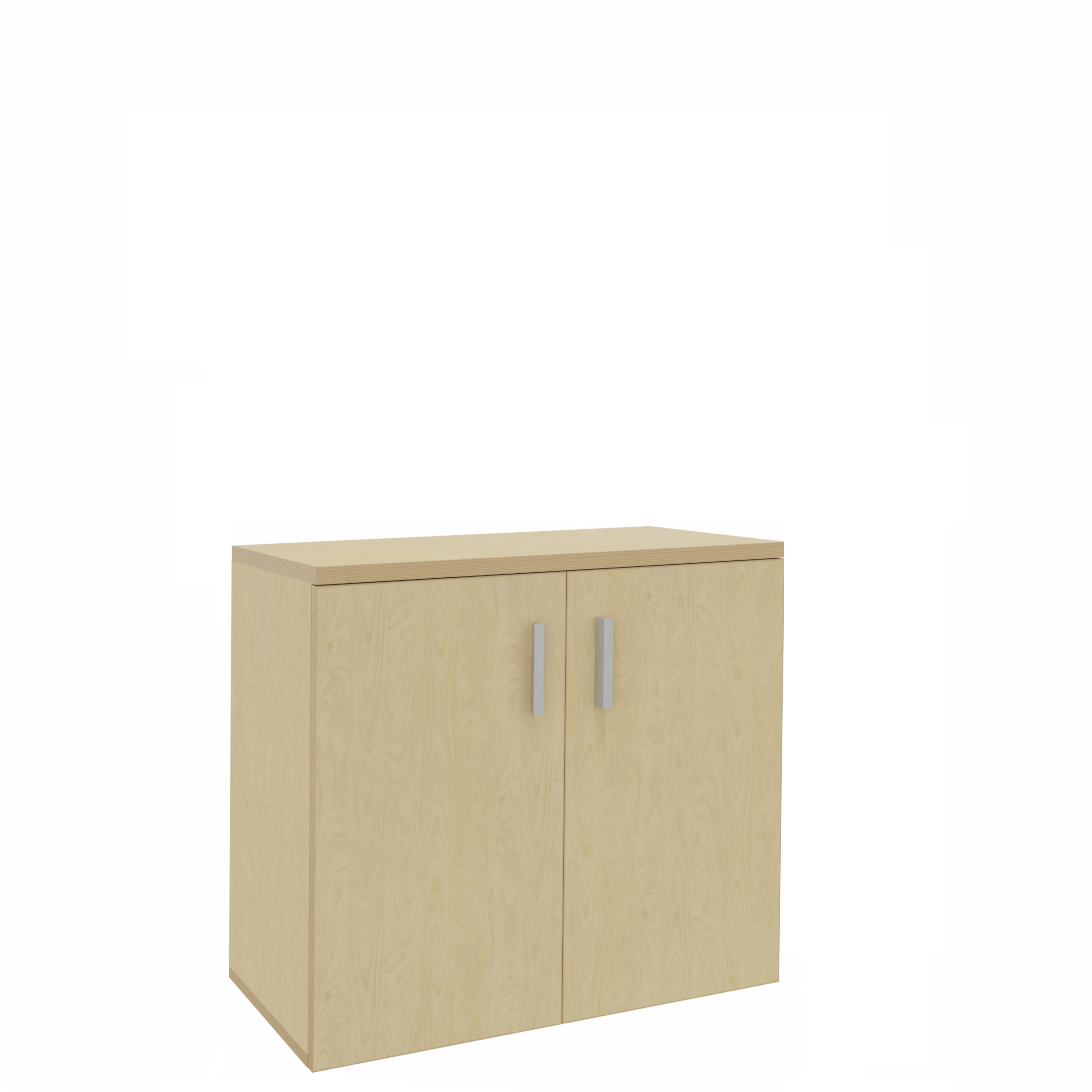 Armoire mélaminé Arial - h100 x l. 100 cm - 2 tablettes - portes battantes