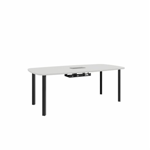 Table de réunion ovale 8 places Arial - l. 200 x pr. 100 cm - 1 trappe - 4 pieds