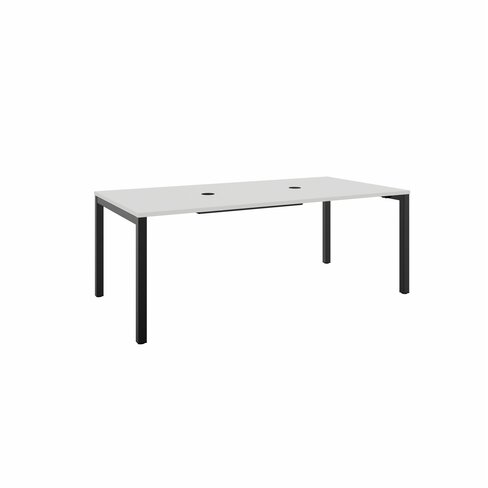 Table de réunion rectangulaire 8 places Arial - l. 200 x pr. 100 cm - 2 obturateurs - piètement arche