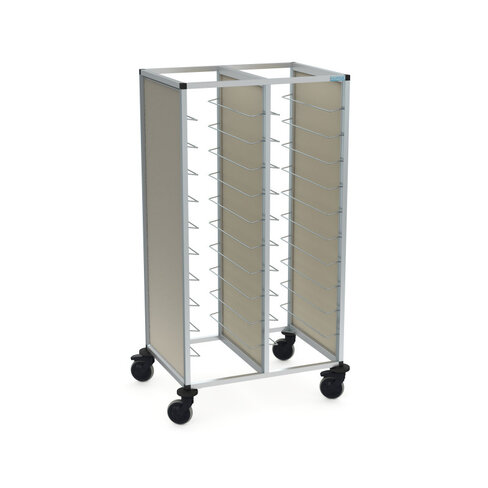 Chariot à desservir les plateaux en aluminium anodisé 2x18 plateaux GN - Exécution ouverte