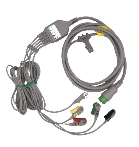 Câble ECG - monobloc, 5 brins, à pinces, IEC - pour moniteur C50