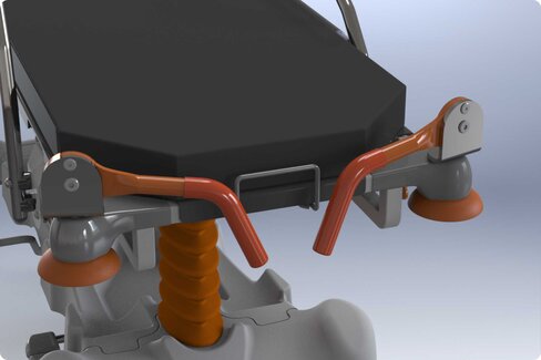 Poignée de poussée escamotable en acier - en lieu et place des poignées fixes