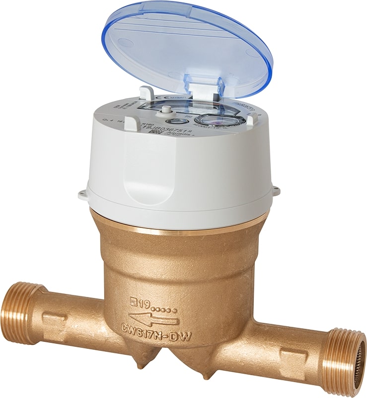 Compteur volumétrique Aquadis+ DN20 - l. 190 mm - R400 - TVM AQ20QC400VM - corps laiton cadran verre - lot de 5