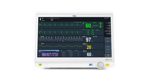 Moniteur Vista 300 - modèle A, Ecran 15 '', tactile - avec Câble ECG 3D + Tuyau PNI adulte + Capteur SpO2