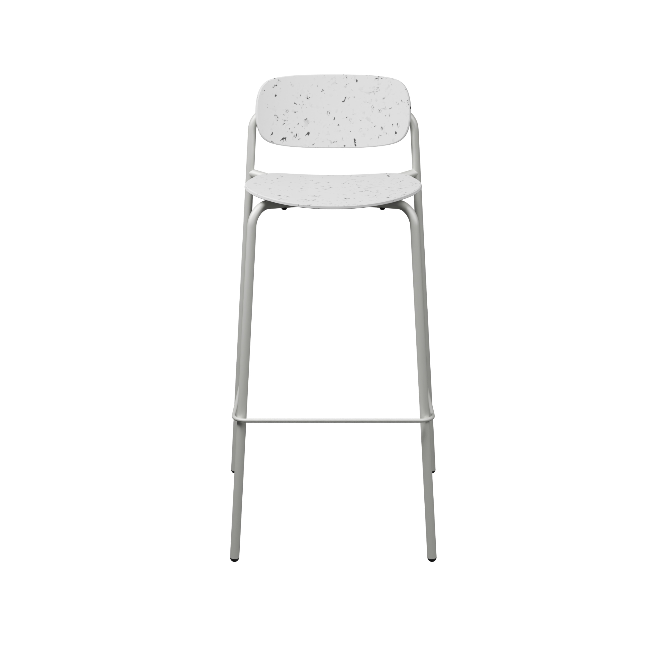 Chaise haute 4 pieds Uso - Plastique PEHD 100 % recyclé - piétement époxy