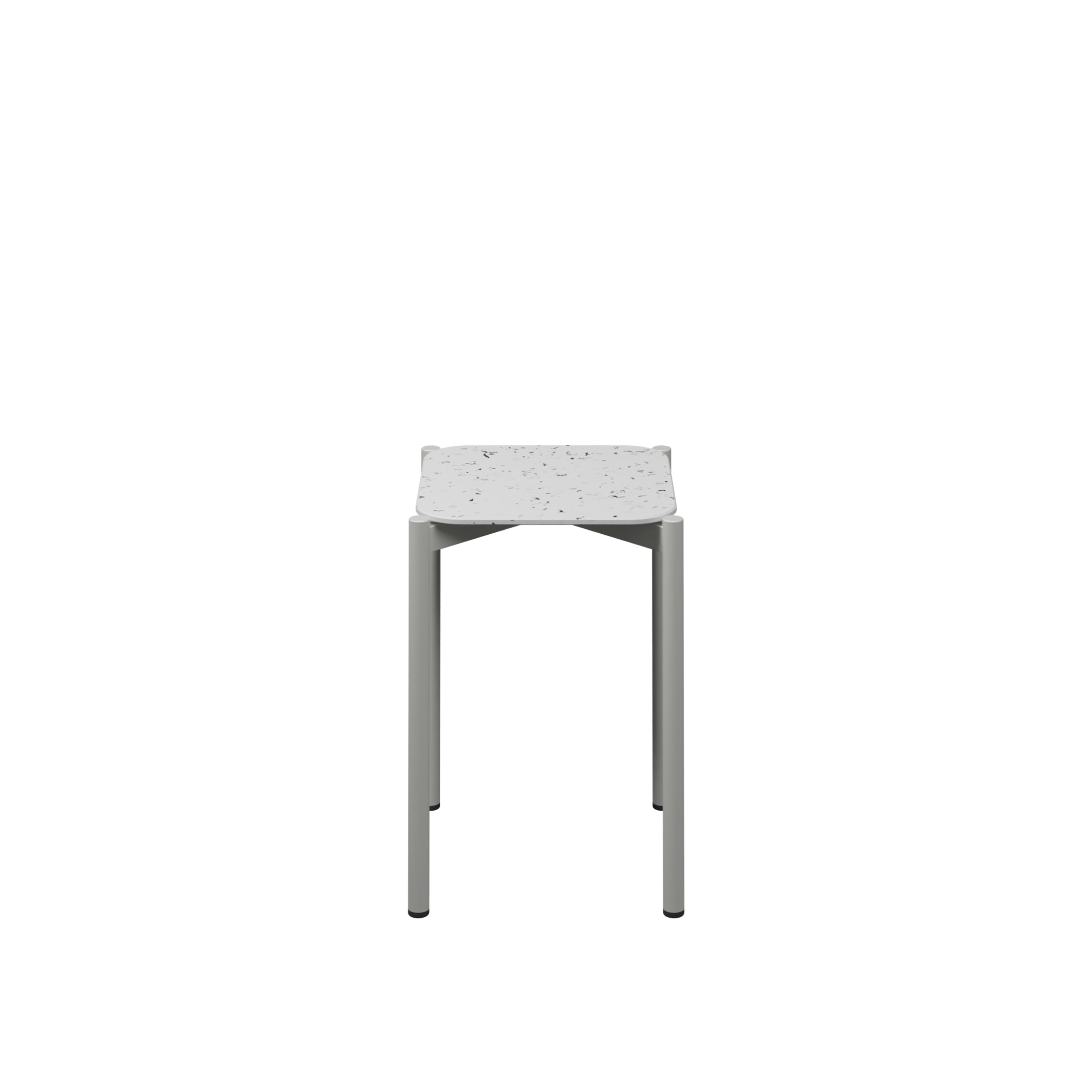 Tabouret bas 4 pieds Mahaut - h. 46 cm- Plastique PEHD 100 % recyclé - piétement époxy
