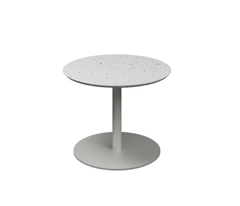 Table basse ronde Trinquet - Ø 60 cm - h.45 cm - plateau PS 100 % recyclé - piétement époxy