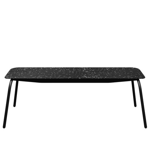 Banc 3 places Mahaut - assise 138 x 38 cm - plastique PEHD 100% recyclé - piétement époxy