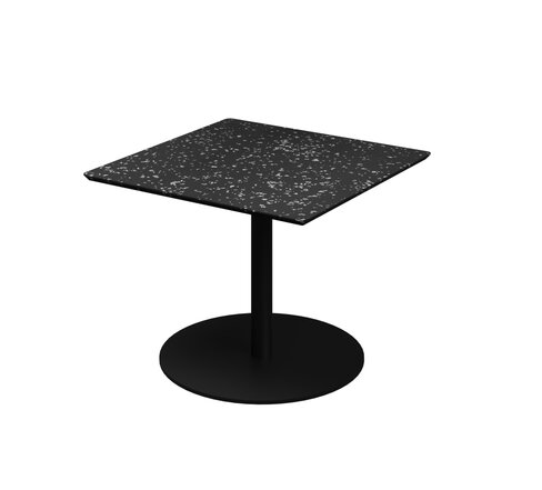 Table basse carré Trinquet - 60 x 60 x h. 45 cm - plateau PS 100% recyclé - piétement époxy