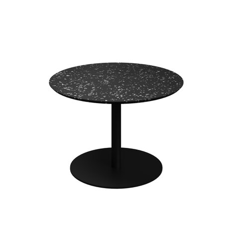 Table basse ronde Trinquet - Ø 70 cm x h. 45 cm - plateau PS 100% recyclé - piétement époxy