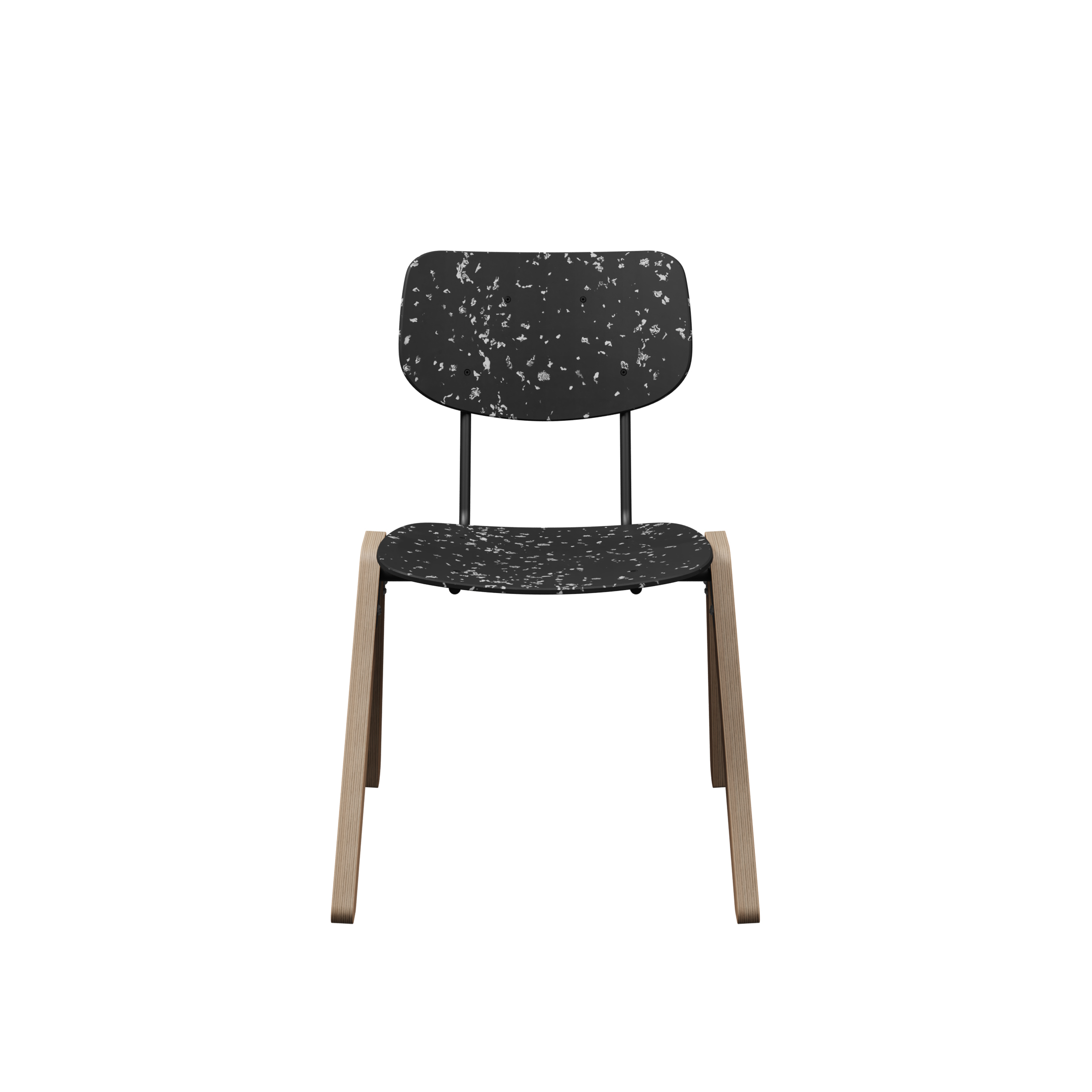 Chaise Mistinguette - plastique PEHD 100% recyclé - piètement bois - empilable