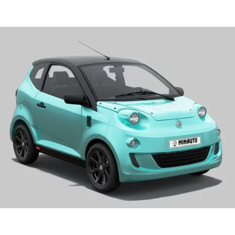 Véhicule électrique AIXAM - e-Minauto Chic 5,54 kWh - 75 km - Vert Jade - Toit noir brillant - Arrêt