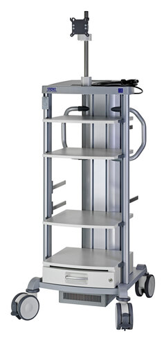 Chariot, standard, supports écran fixe + mobile 660x1474x730cm, Multiprise 12 raccords