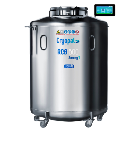 Cryoconservateur gaz RCB 600 + SB, SERENYT BOX Indicateur niveau/T°, remplissage auto, kit de dégazage