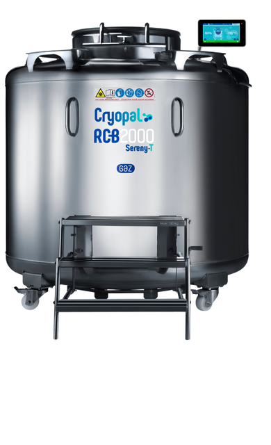 Cryoconservateur liquide RCB 2000 + SB, SERENY-T BOX-Indicateur niveau/T°, remplissage auto, kit de dégazage