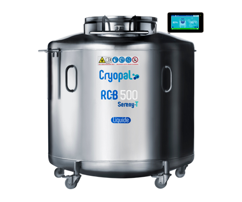 Cryoconservateur liquide RCB 500 + SB, SERENYT BOX-Indicateur niveau/T°, remplissage auto, kit de dégazage