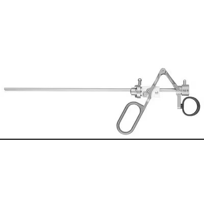 Poignée bipolaire active seule. Au repos, pointe électrode à l'extérieur de la chemise