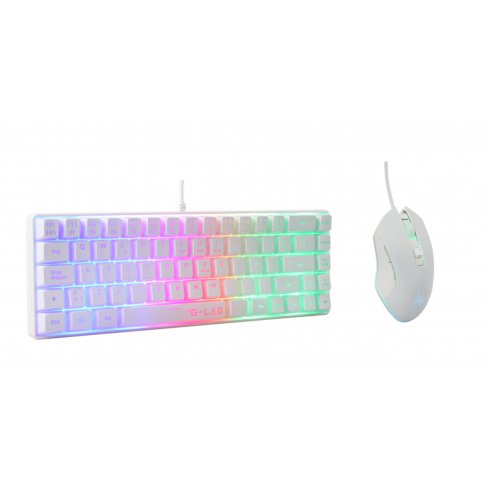 Pack gaming filaire G-LAB HYDROGEN - clavier USB rétroéclairé - souris USB rétroéclairé 6400 DPI - blanc