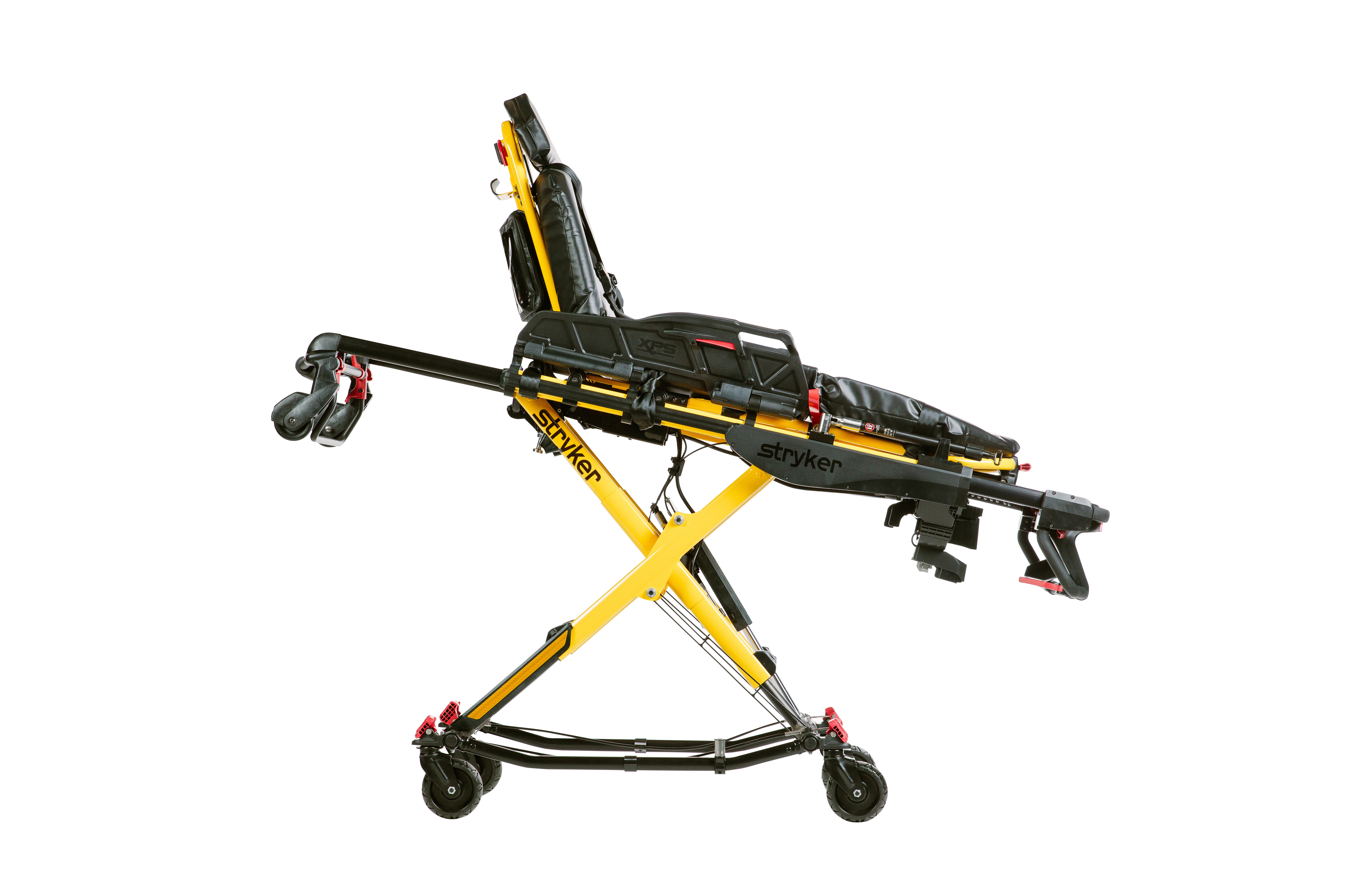 Brancard Power Pro 2 connecté - complet - barrières XPS, avec extension tête, sangles de maintien, TPS, ceinture XPR,