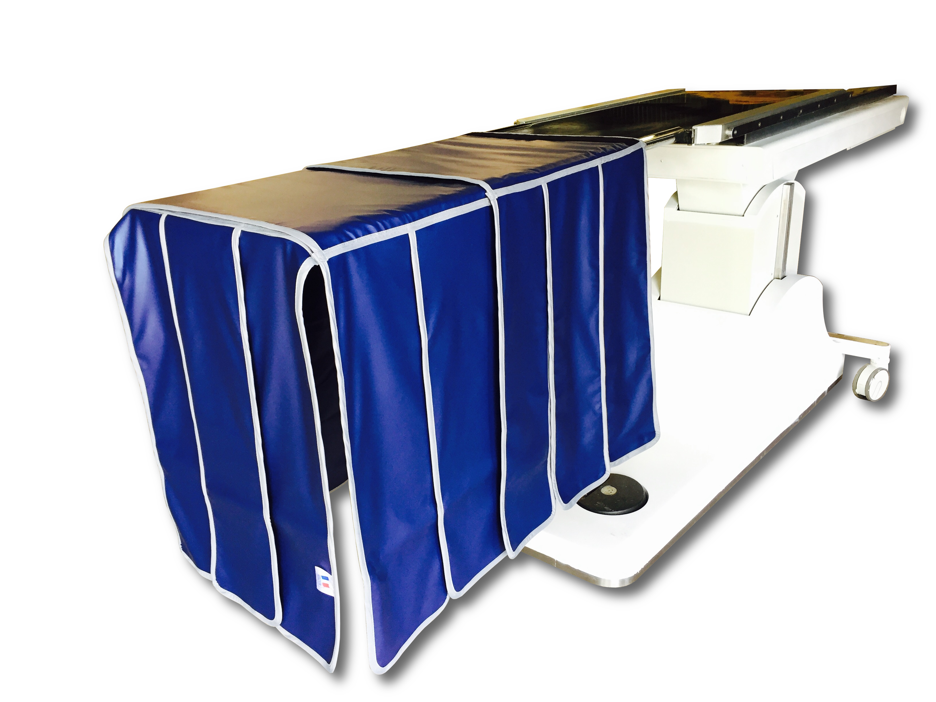 Bavolet universel Anti-X - eq pb 0,50 mm - l. 40 cm, deux pans plombés de 43,5 x 70 cm et pans composés