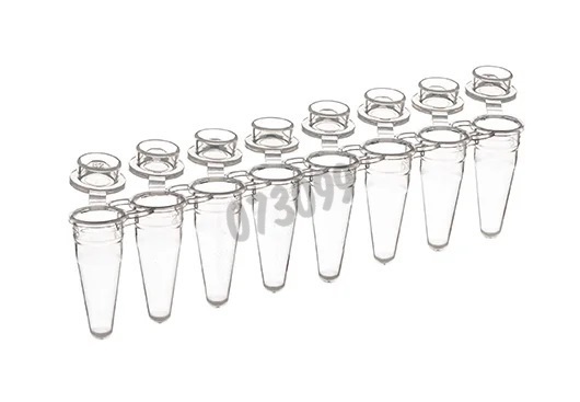 Barrette de 8 tubes 0,1ml naturel PP avec bouchon individuel plat pour qPCR x 120 x 120