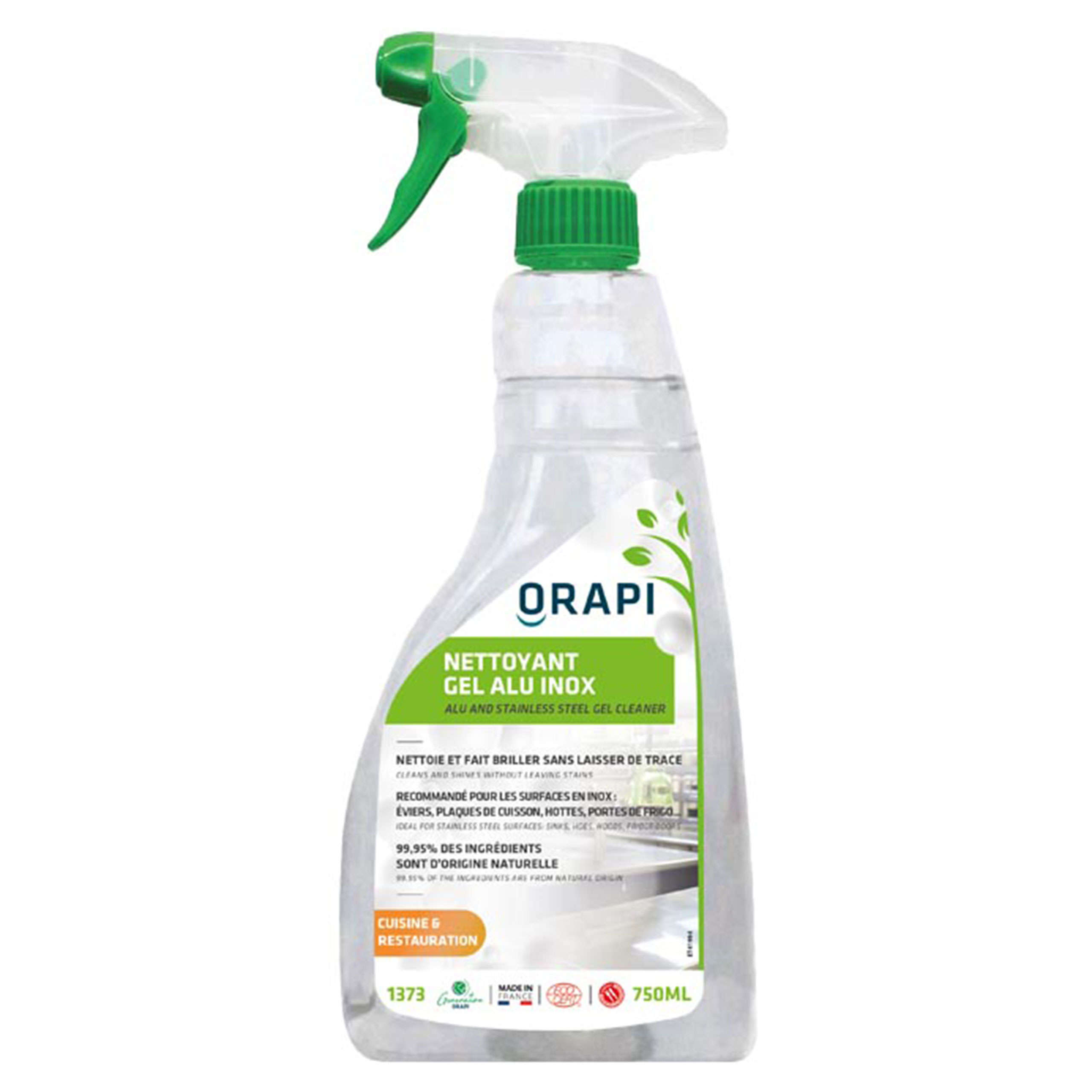 Gel nettoyant alu inox - Ecocert - 6 x 750 ml - ORAPI