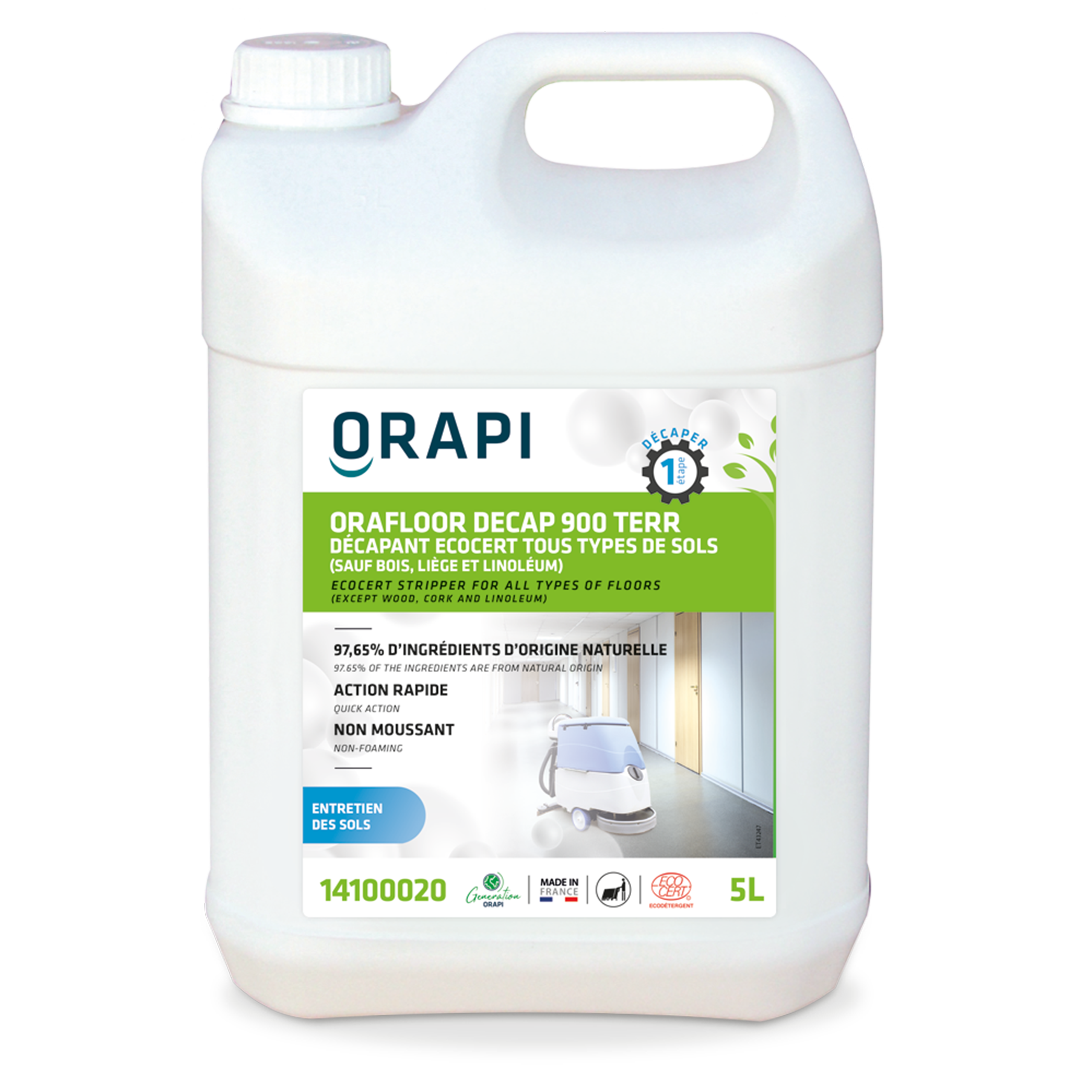 Décapant sol Orafloor Decap 900 Terr Ecocert - Carton 2 x 5 l - ORAPI