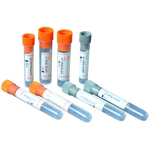 Tube de prélèvement avec KF+NA2 EDTA, 2,5ml, Ø12x86 mm, fond rond, capuchon gris x 1000